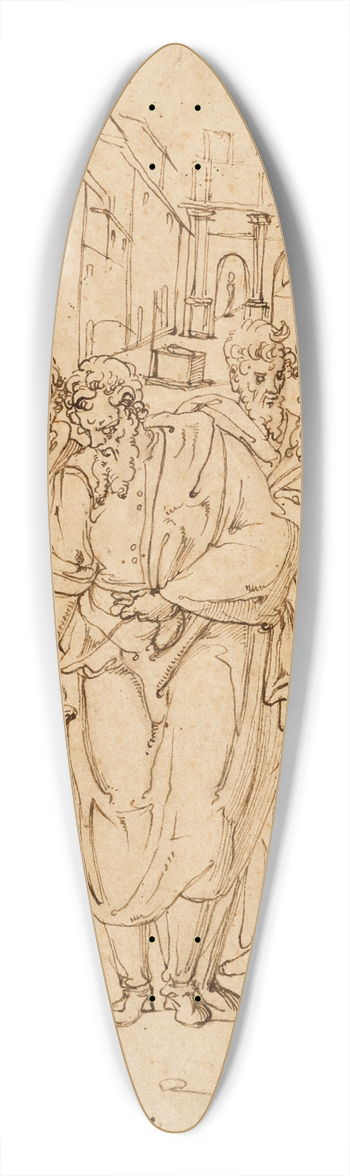 Ercole Setti - Peter and John healing a cripple at the Gate of the Temple 39.3 inch art pintail longboard deck