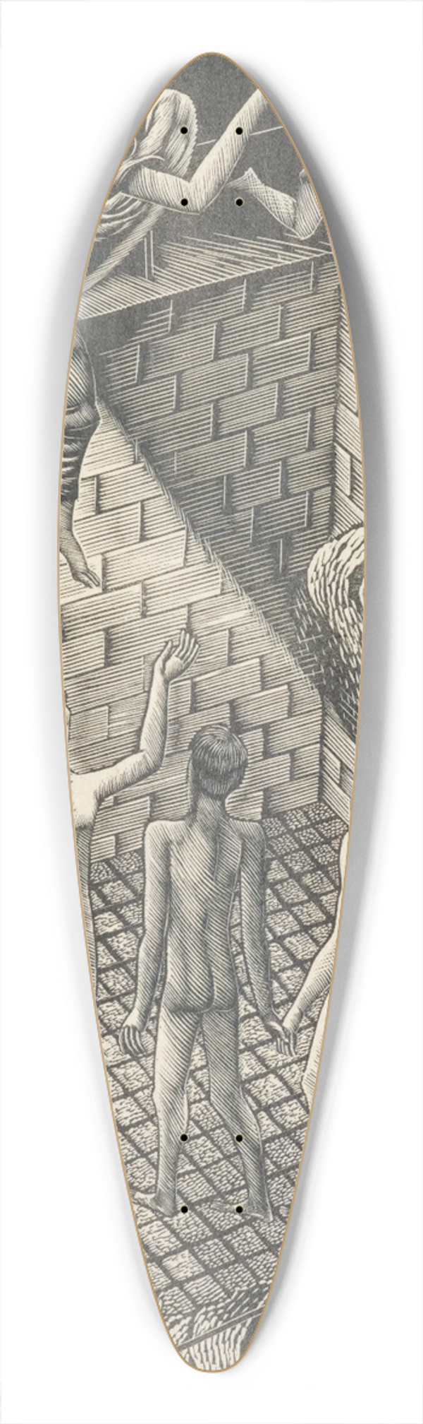 Eric Ravilious - The Holy Children 39.3 inch art pintail longboard deck