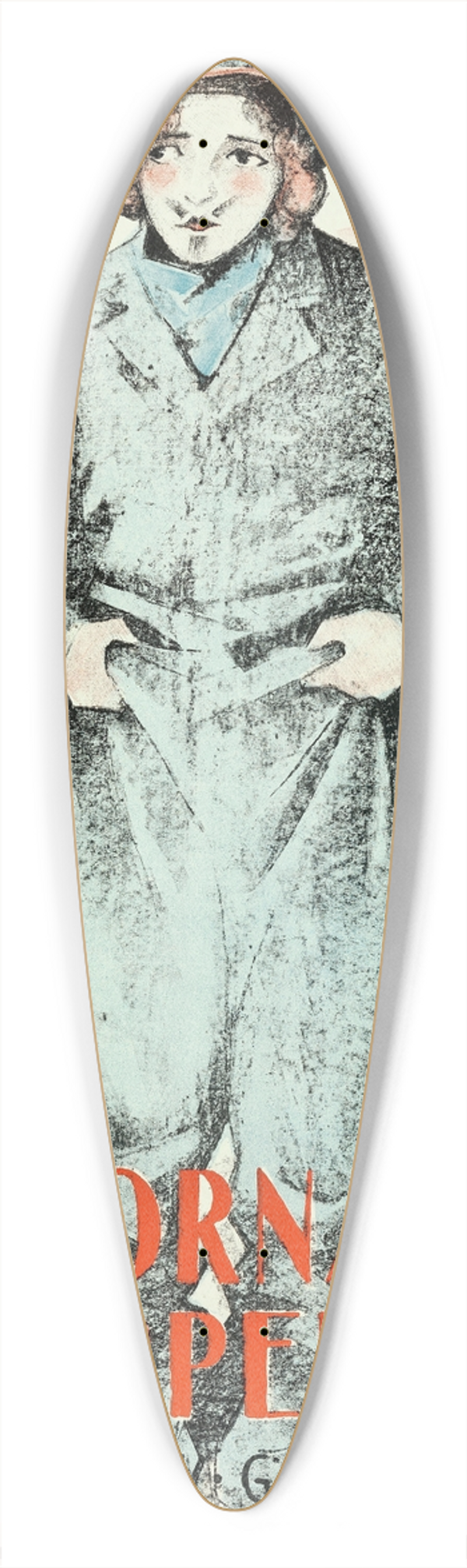 Eric Rohman - A Corner in Colleens 39.3 inch art pintail longboard deck