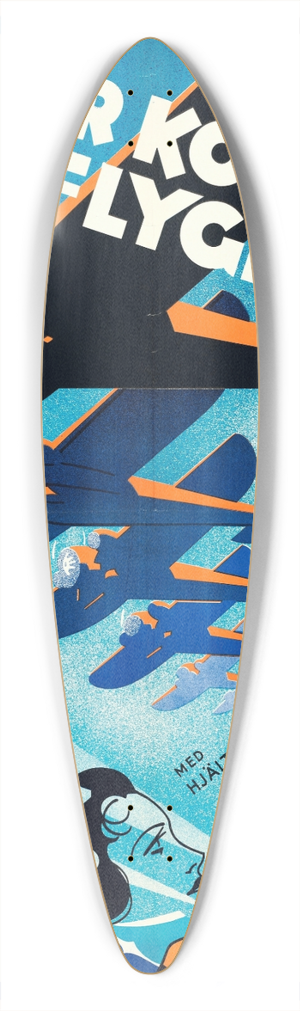 Eric Rohman - Devil Dogs of the Air 39.3 inch art pintail longboard deck