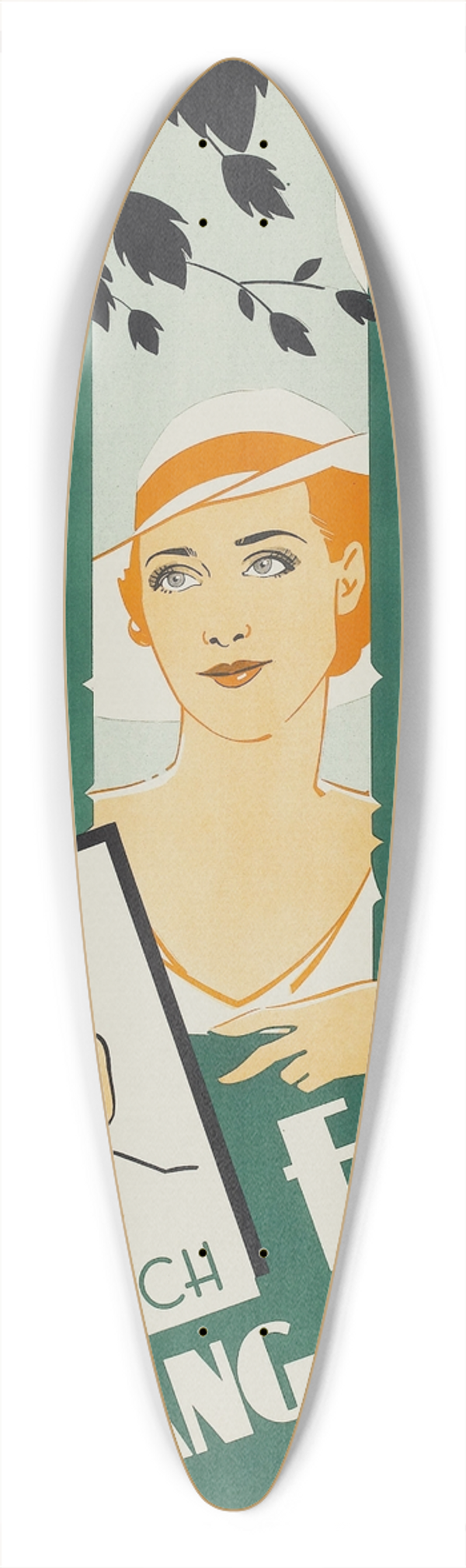 Eric Rohman - Smilin Through 39.3 inch art pintail longboard deck