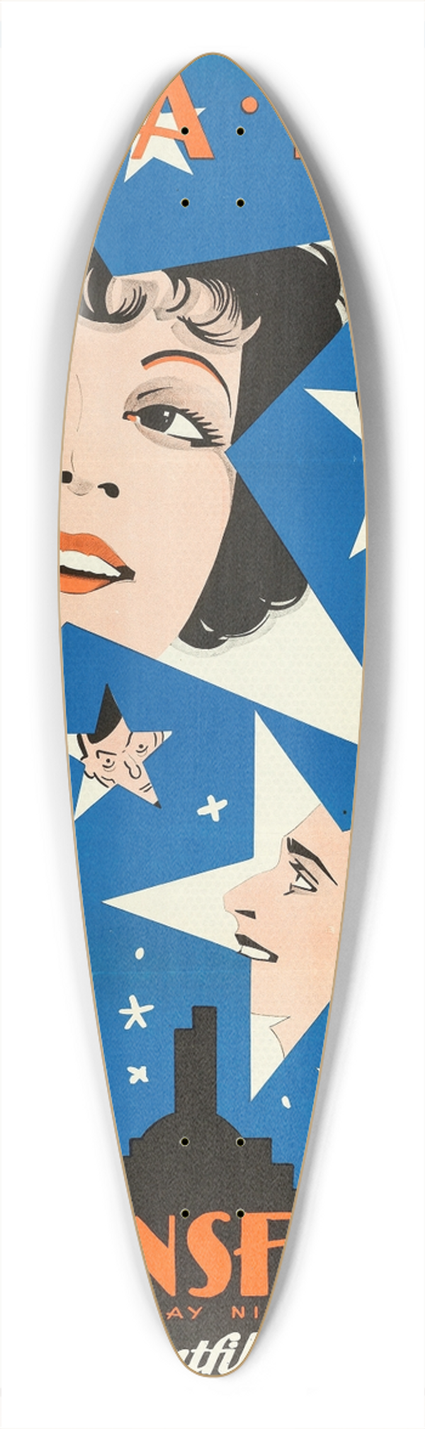Eric Rohman - The Saturday Night Kid 39.3 inch art pintail longboard deck