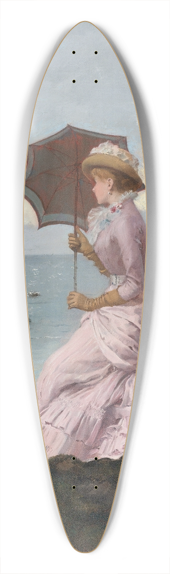 Ernest-Ange Duez - Sur La Falaise 39.3 inch art pintail longboard deck