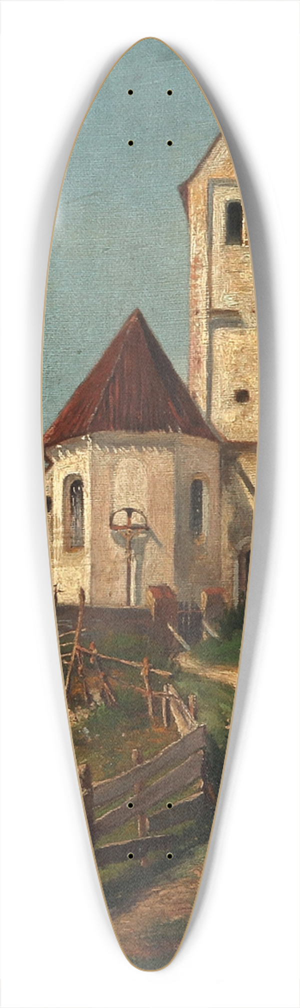 Ernestine von Kirchsberg - Dorfkirche 39.3 inch art pintail longboard deck