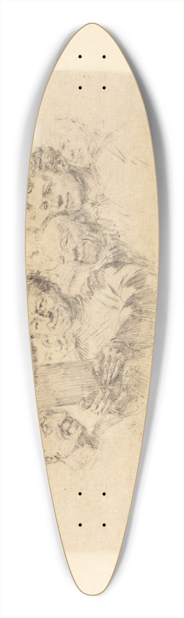 Ernest Meissonier - Les Amateurs 39.3 inch art pintail longboard deck