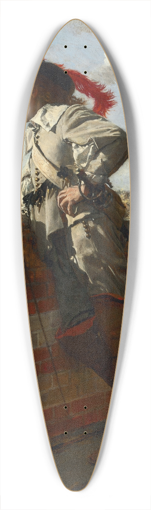Ernest Meissonier - On a Terrace 39.3 inch art pintail longboard deck