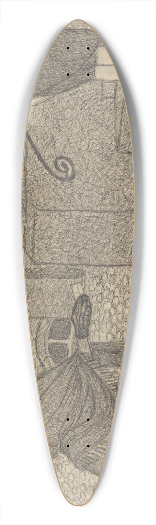 Ernst Barlach - High-Class 39.3 inch art pintail longboard deck