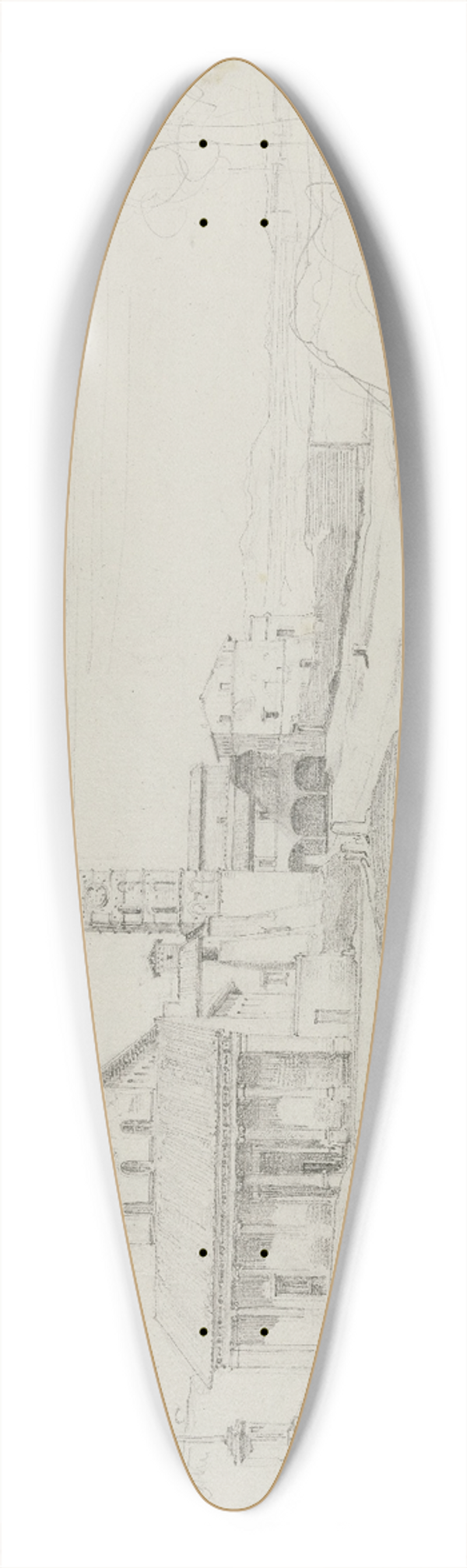 Ernst Fries - Rom, San Lorenzo fuori le mura 39.3 inch art pintail longboard deck
