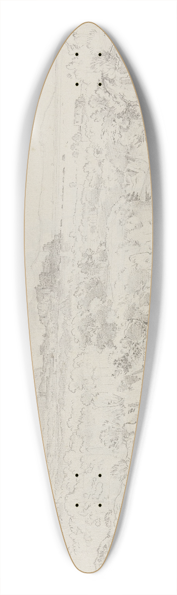Ernst Fries - View of Pozzuoli 39.3 inch art pintail longboard deck