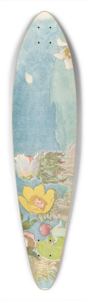 Ernst Kreidolf - Anemonen 39.3 inch art pintail longboard deck