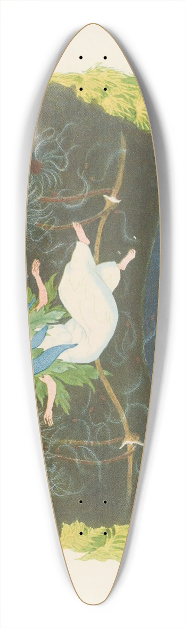 Ernst Kreidolf - Atragena 39.3 inch art pintail longboard deck