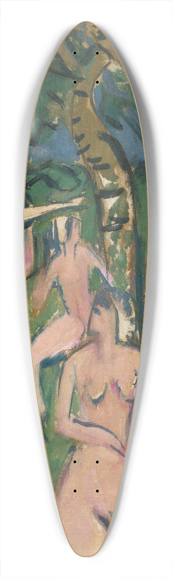 Ernst Ludwig Kirchner - Akte im Wald 39.3 inch art pintail longboard deck
