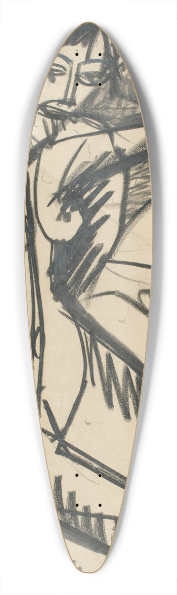 Ernst Ludwig Kirchner - Am Strand sitzender 39.3 inch art pintail longboard deck