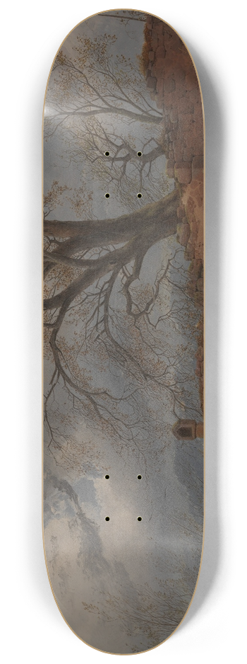 Carl Julius von Leypold - Wanderer in the Storm 8.25 inch art skate deck