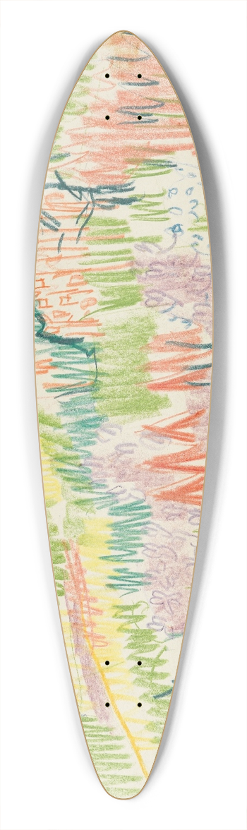 Ernst Ludwig Kirchner - Blumenwiese mit Husern 39.3 inch art pintail longboard deck