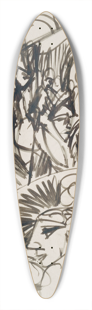 Ernst Ludwig Kirchner - Cafinterieur 39.3 inch art pintail longboard deck