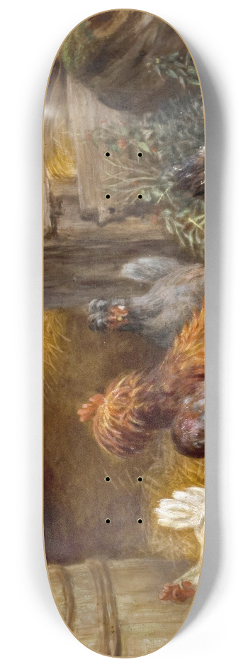 Carl Jutz - Hhner im Stall 8.25 inch art skate deck