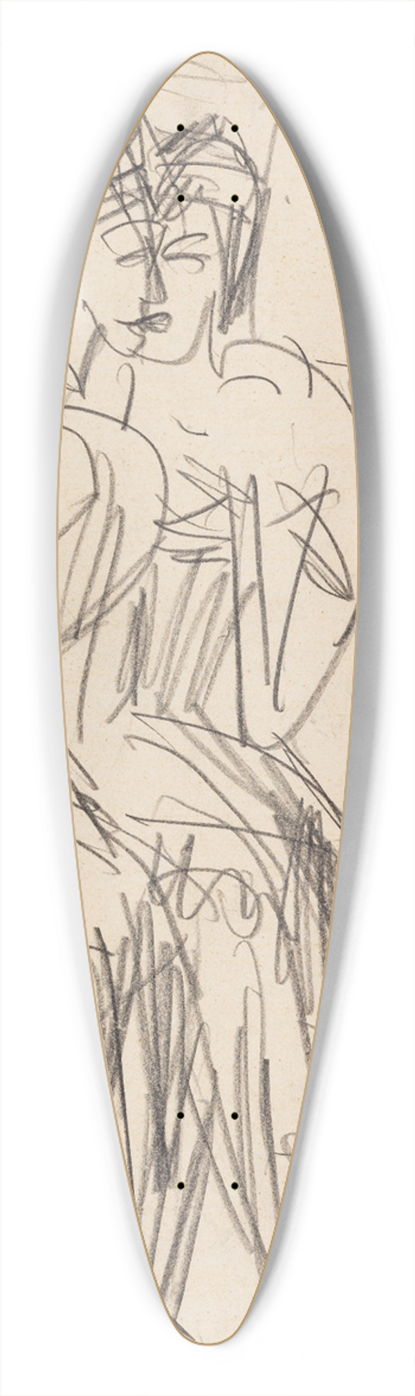 Ernst Ludwig Kirchner - Erna und Gerda im Atelier 39.3 inch art pintail longboard deck