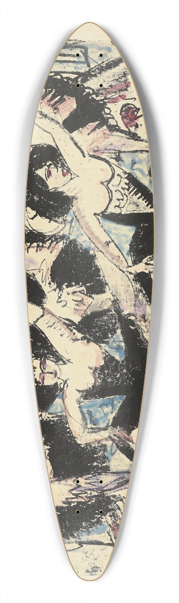 Ernst Ludwig Kirchner - Fnf Tnzerinnen in Parade.  Fnf Spagattnzerinnen 39.3 inch art pintail longboard deck