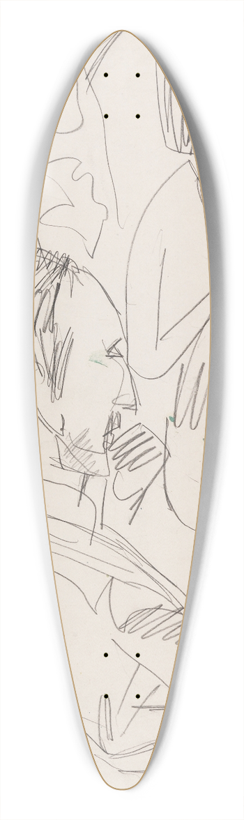 Ernst Ludwig Kirchner - Gewecke und Erna 39.3 inch art pintail longboard deck