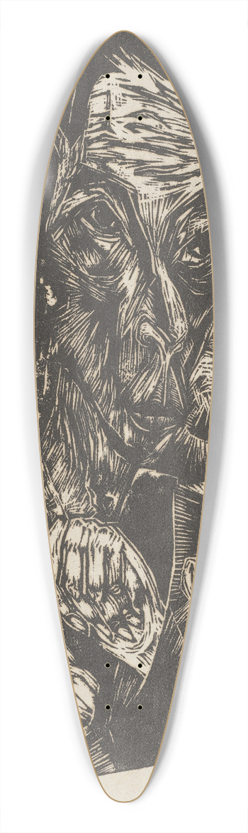Ernst Ludwig Kirchner - Head of a Sick Man (Self-Portrait) 39.3 inch art pintail longboard deck