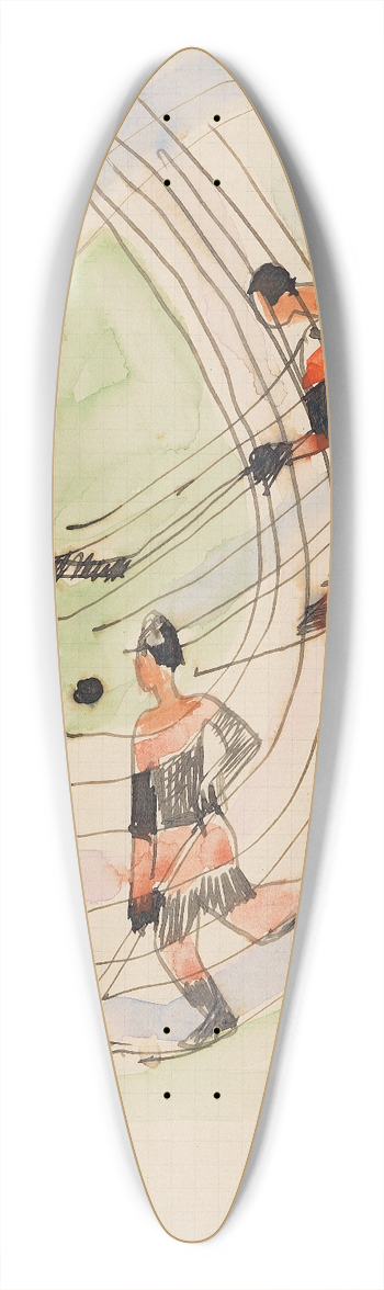 Ernst Ludwig Kirchner - Hockeyspieler 39.3 inch art pintail longboard deck