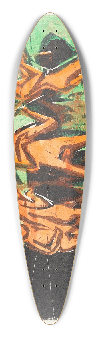 Ernst Ludwig Kirchner - Mit Schilf werfende Badende 39.3 inch art pintail longboard deck
