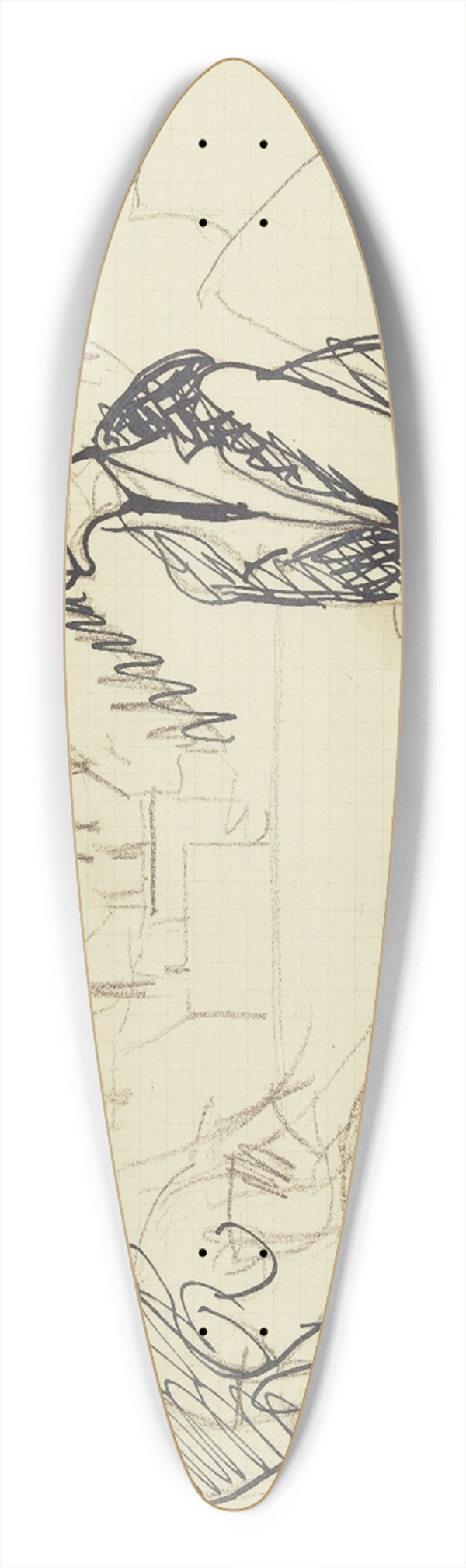 Ernst Ludwig Kirchner - People on the deck chair 39.3 inch art pintail longboard deck