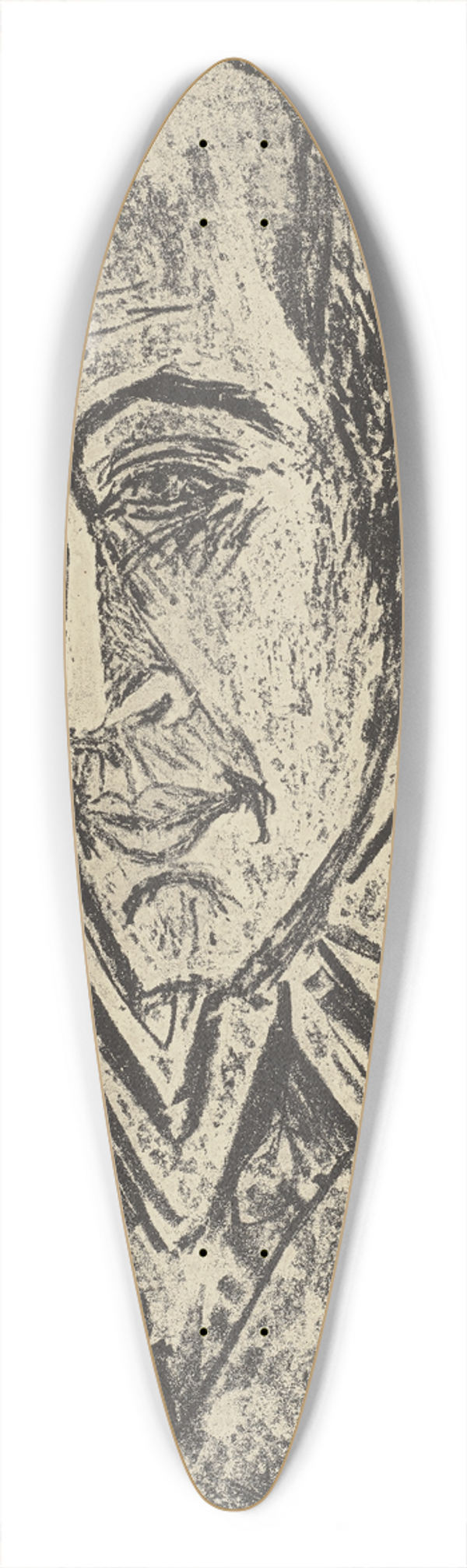 Ernst Ludwig Kirchner - Portrt Hugo Biallowons 39.3 inch art pintail longboard deck