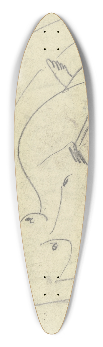 Ernst Ludwig Kirchner - Reclining female nude 39.3 inch art pintail longboard deck