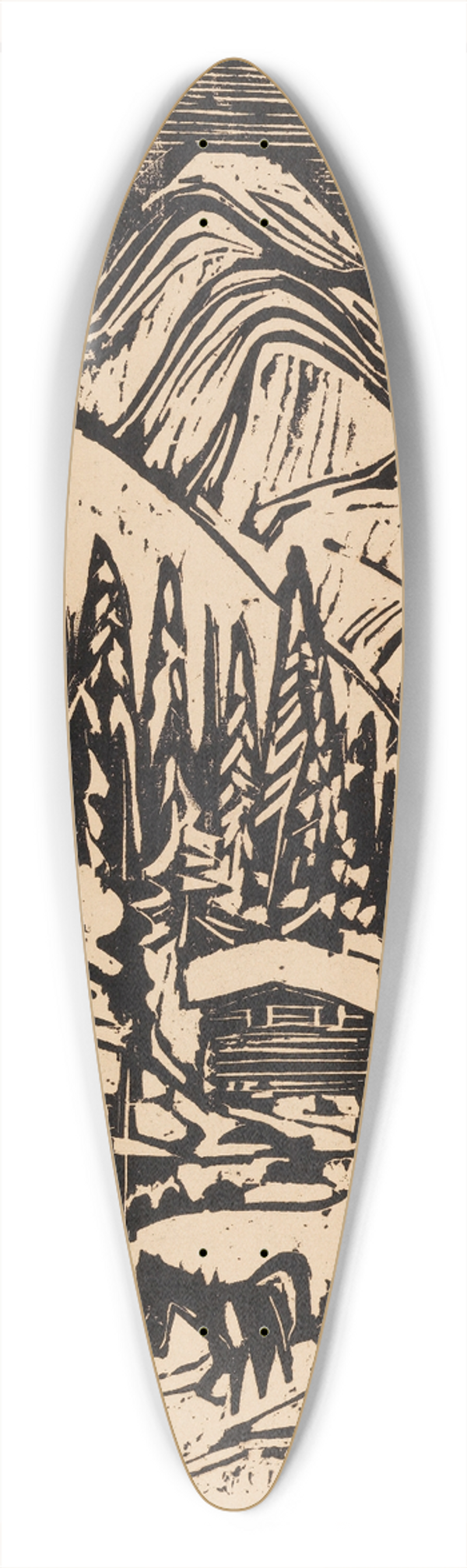 Ernst Ludwig Kirchner - Sertigstrae im Winter 39.3 inch art pintail longboard deck