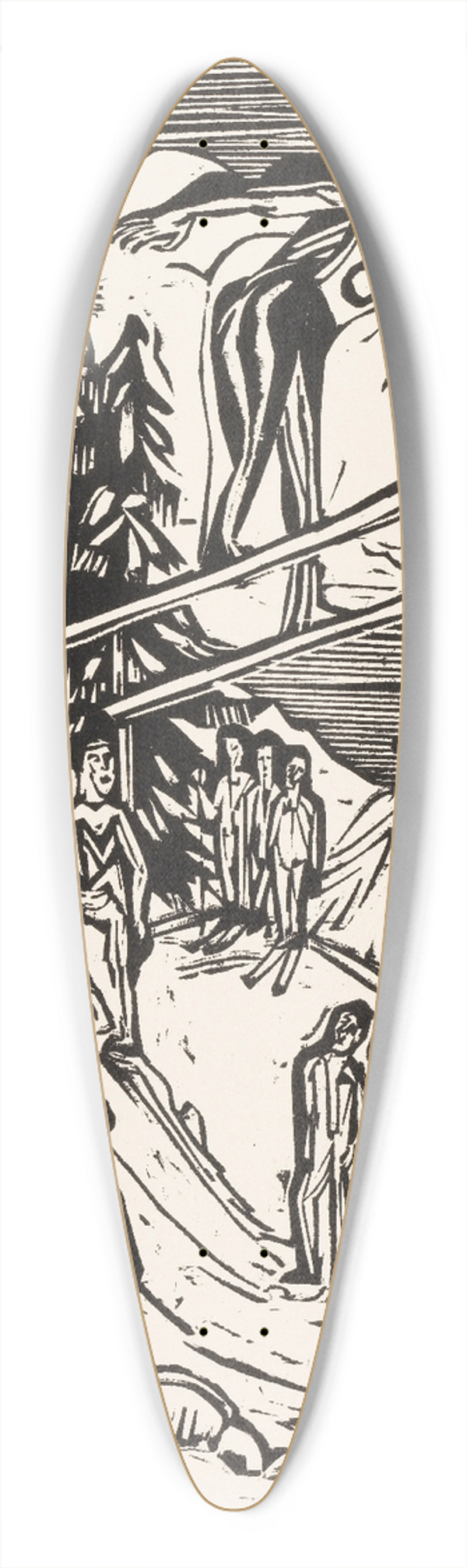Ernst Ludwig Kirchner - Skisprung 39.3 inch art pintail longboard deck