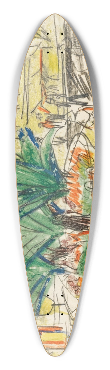 Ernst Ludwig Kirchner - The Bosquet In Albertplatz In Dresden 39.3 inch art pintail longboard deck