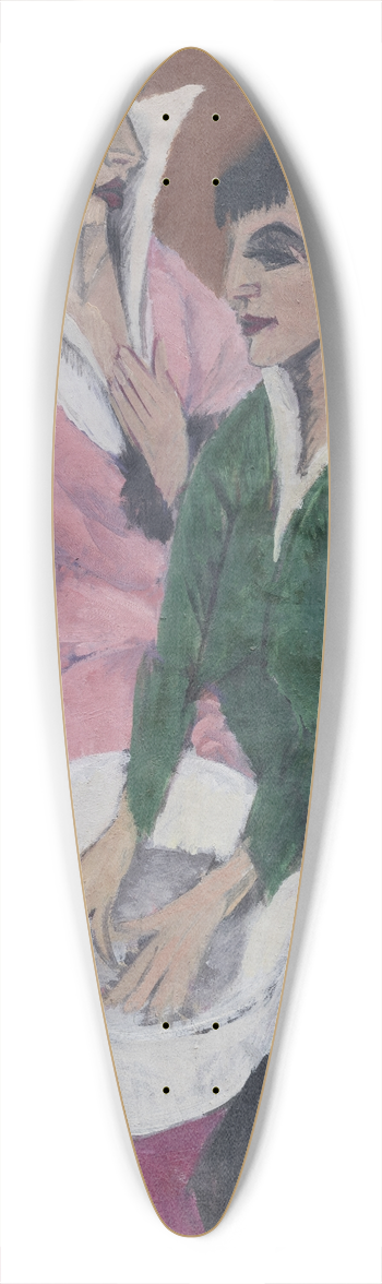 Ernst Ludwig Kirchner - Two Women by a Sink; The Sisters 39.3 inch art pintail longboard deck
