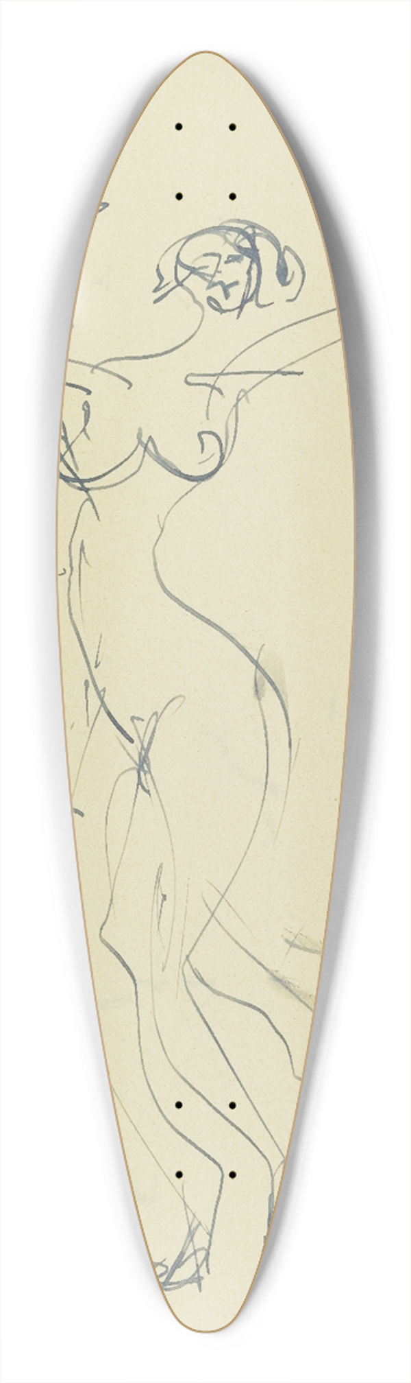 Ernst Ludwig Kirchner - Zwei tanzende nackte Frauen 39.3 inch art pintail longboard deck