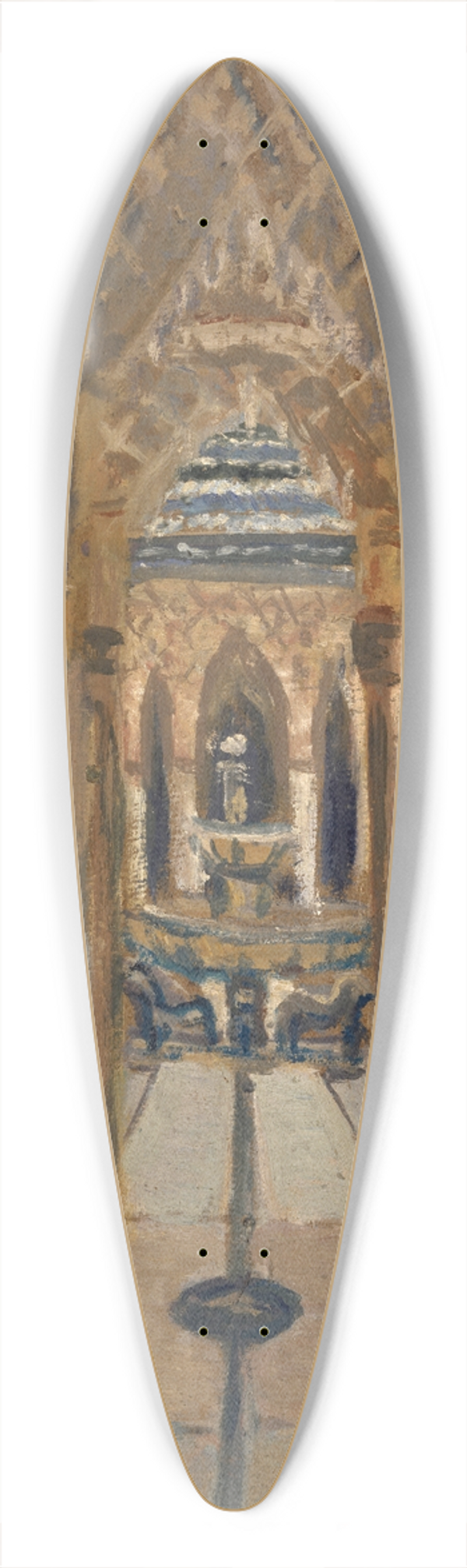 Ernst Schiess - Lwenhof der Alhambra 39.3 inch art pintail longboard deck