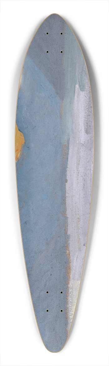 Ernst Schiess - View on the Lake of Lugano toward the Mountains of Porlezza before Sunrise 39.3 inch art pintail longboard deck