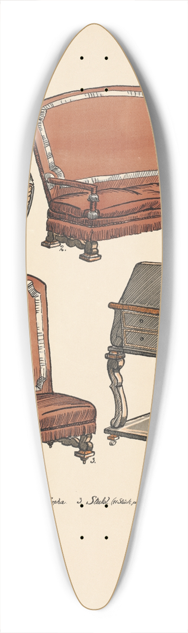 Ernst Stern - Mbel zum I. Bild 39.3 inch art pintail longboard deck