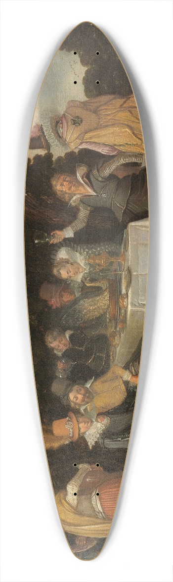 Esaias van de Velde - An open-air Party 39.3 inch art pintail longboard deck