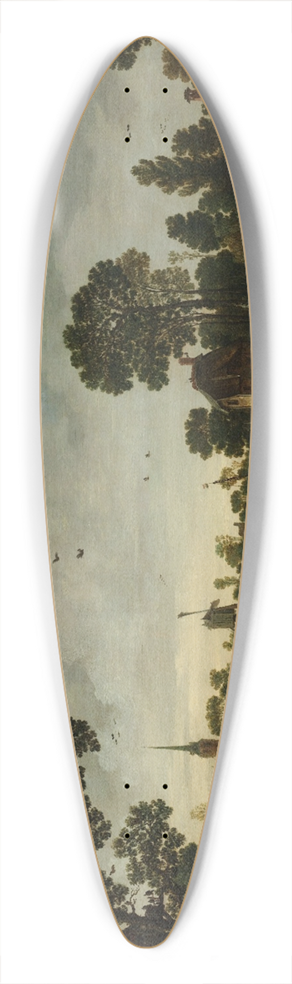 Esaias van de Velde - The Cattle Ferry 39.3 inch art pintail longboard deck