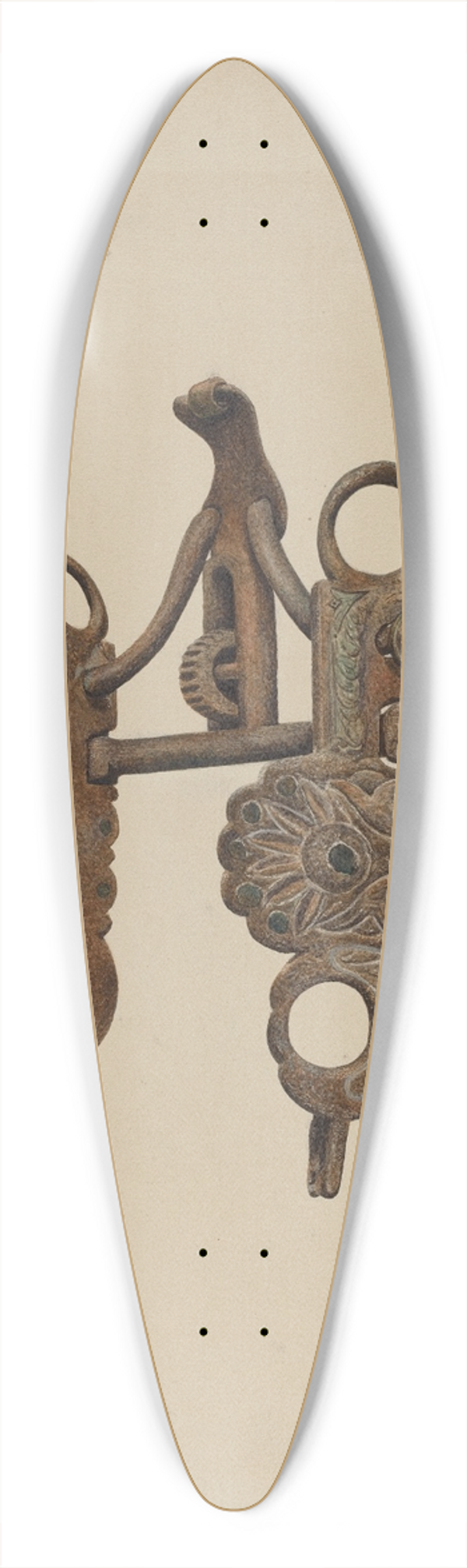 Ethel Dougan - Iron Bit 39.3 inch art pintail longboard deck