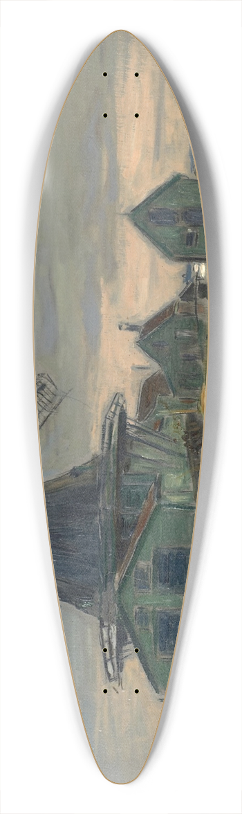 Etienne Moreau-Nlaton - Paysage de Hollande au moulin 39.3 inch art pintail longboard deck
