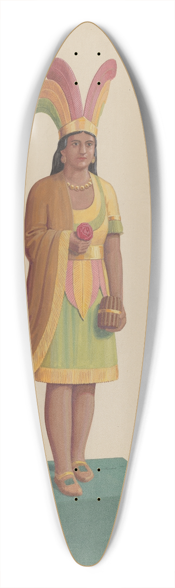 Eugene Croe - Cigar Store Indian 39.3 inch art pintail longboard deck