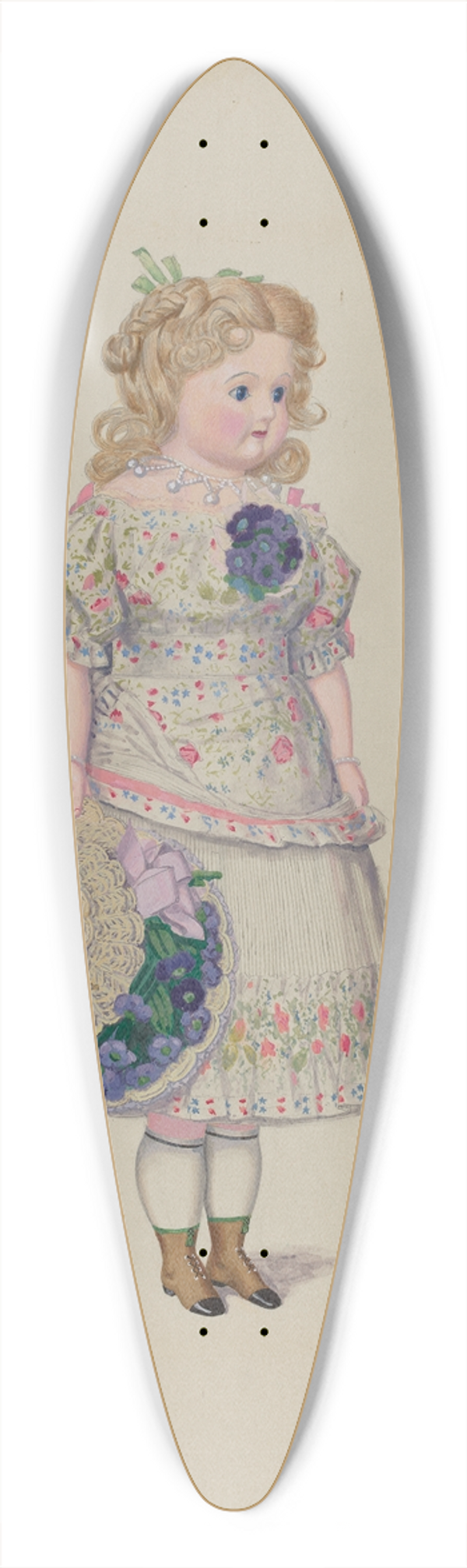 Eugene Croe - Doll 39.3 inch art pintail longboard deck
