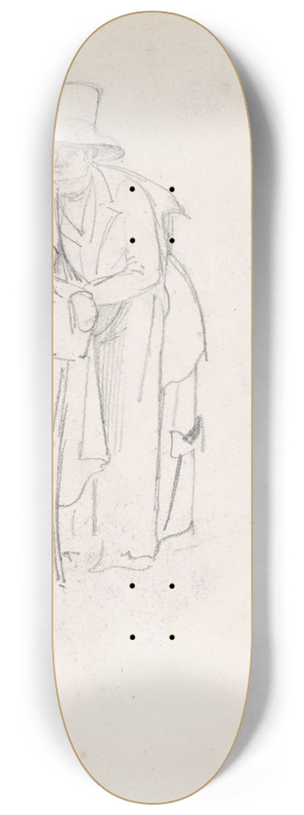 Adolph Tidemand - Mannsfigur som lener seg mot en stolrygg 8.25 inch art skate deck