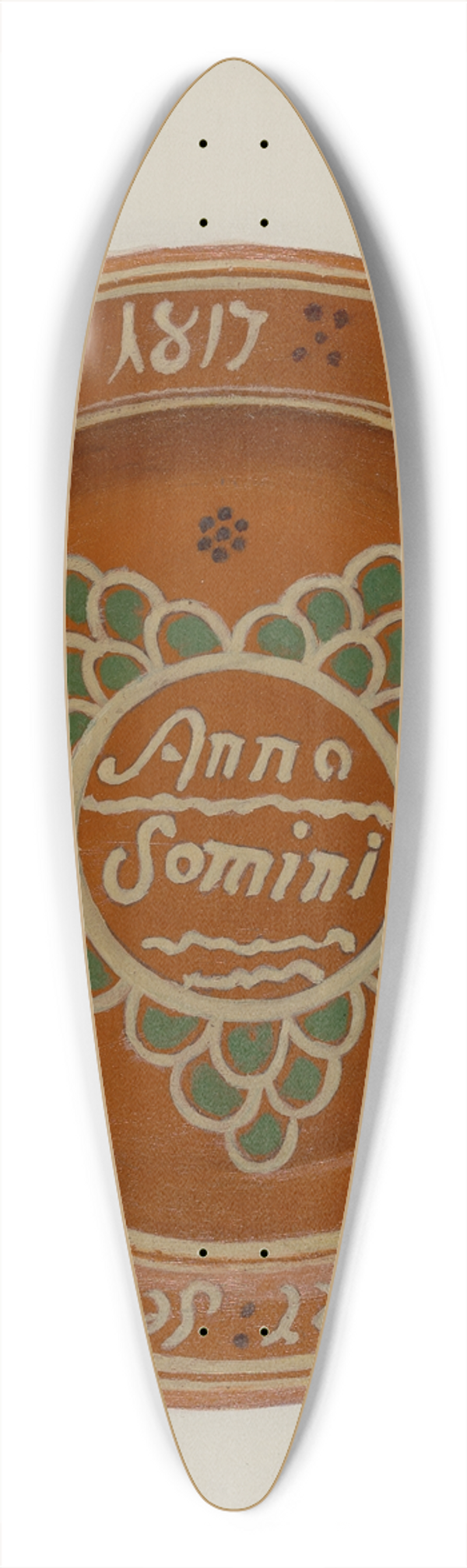 Eugene Shellady - Pa. German Dish 39.3 inch art pintail longboard deck