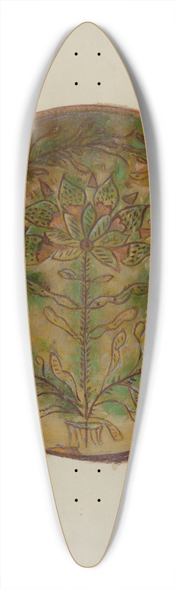 Eugene Shellady - Pa. German Plate 39.3 inch art pintail longboard deck