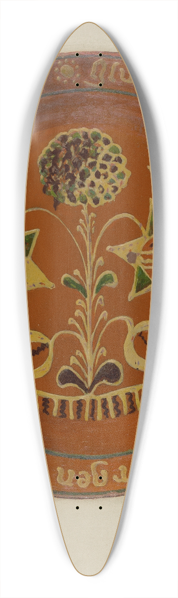 Eugene Shellady - Pennsylvania German Dish 39.3 inch art pintail longboard deck