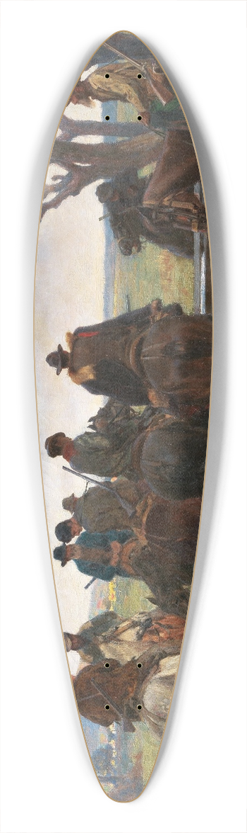 Eugenio Cecconi - Returning from the Hunt 39.3 inch art pintail longboard deck