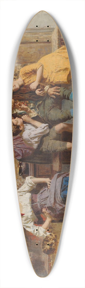 Eugenio Zampighi - Visiting Grandfather 39.3 inch art pintail longboard deck
